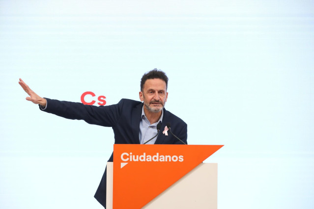 El portavoz adjunto de Ciudadanos en el Congreso de los Diputados, Edmundo Bal, en una rueda de prensa en la sede del partido.