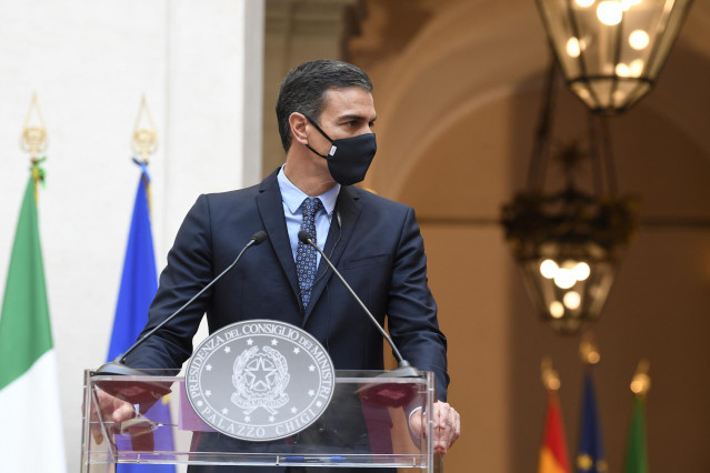 El presidente del Gobierno, Pedro Sánchez, en Roma (Italia), a 20 de octubre de 2020.