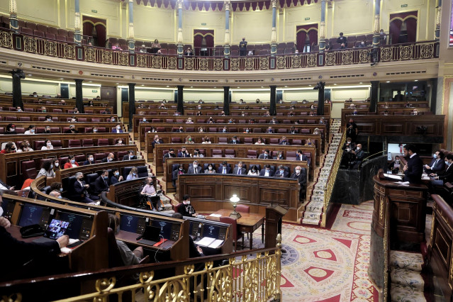 Vista general del pleno en el que se debate la moción de censura planteada por Vox, en el Congreso de los Diputados.