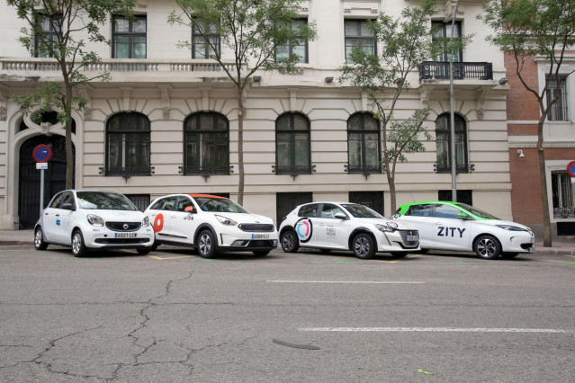 Vehículos de 'car sharing'.