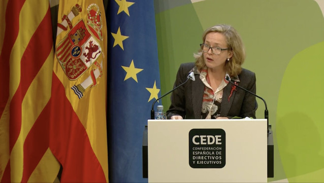 La vicepresidenta tercera del Gobierno, Nadia Calviño.