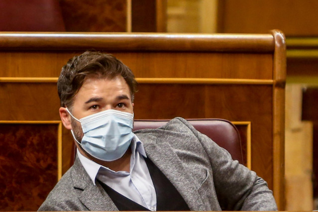 El portavoz de Esquerra Republicana en el Congreso, Gabriel Rufián, en el hemiciclo