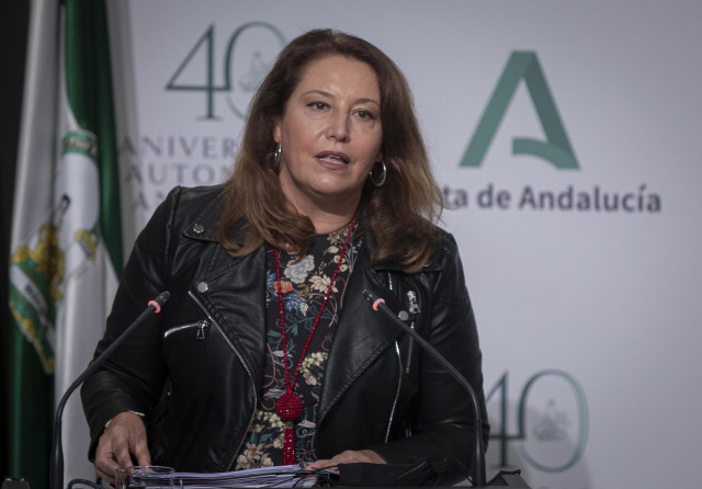 La consejera de Agricultura, Ganadería, Pesca y Desarrollo Sostenible, Carmen Crespo, durante su intervención en la rueda de prensa posterior al Consejo de Gobierno