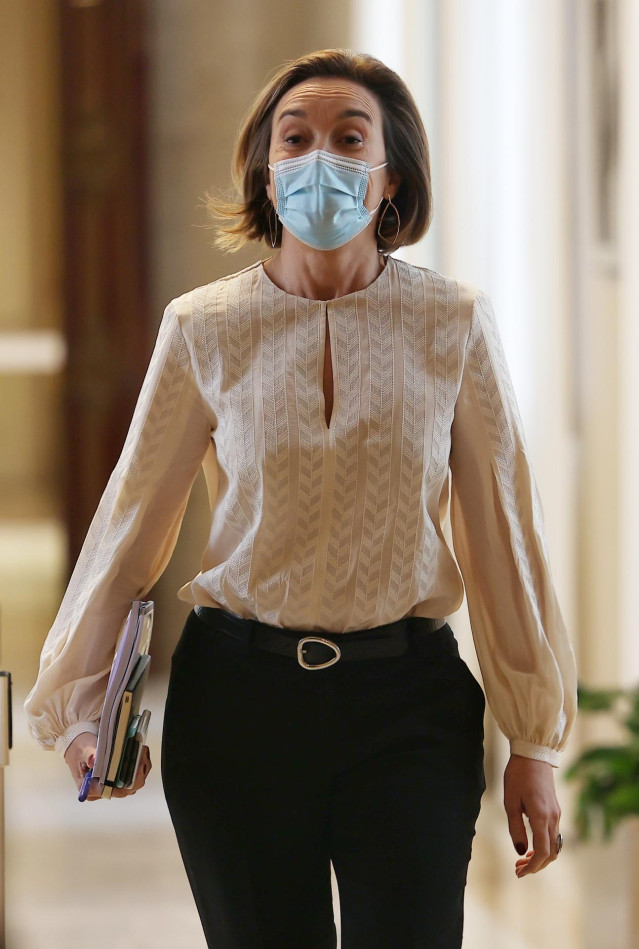 La portavoz del PP en el Congreso de los Diputados, Cuca Gamarra, a su llegada a la Junta de Portavoces celebrada en el Congreso de los Diputados, en Madrid, (España), a 20 de octubre de 2020.