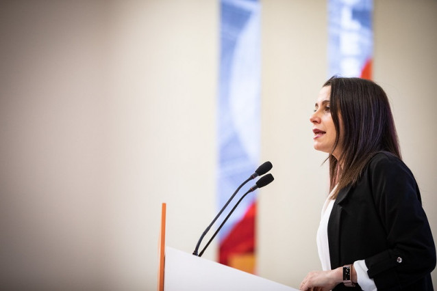 La presidenta de Ciudadanos, Inés Arrimadas, en una rueda de prensa en la sede del partido.