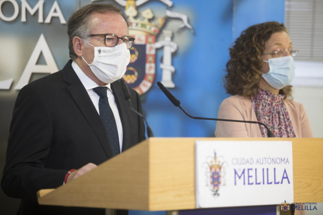 El presidente de Melilla, Eduardo de Castro, en rueda de prensa