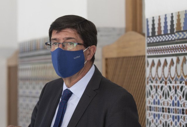 El vicepresidente de la Junta de Andalucía, Juan Marín, tras la sesión de control al gobierno del Pleno del Parlamento de Andalucía, con preguntas al presidente de la Junta. En Sevilla (Andalucía, España), a 8 de octubre de 2020.