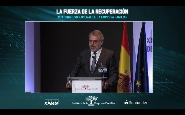 El presidente del Instituto de la Empresa Familiar, Marc Puig, durante la inauguración del XXIII Congreso Nacional de la Empresa Familiar