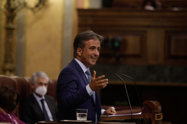 El diputado del PP Diego Movellán, en una intervención en el Congreso