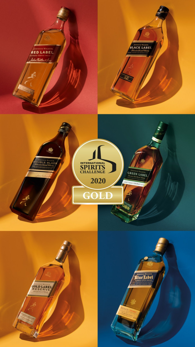 Whiskies de Johnnie Walker ganadores de seis medallas de oro en los premios ISC