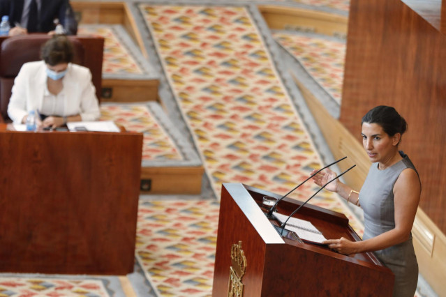 La portavoz de Vox en la Asamblea de Madrid, Rocío Monasterio, interviene durante la segunda jornada del Pleno del Debate del Estado de la Región en Madrid (España), a 15 de septiembre de 2020. En esta segunda sesión participarán los grupos parlamentarios