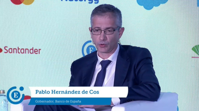 El gobernador del Banco de España, Pablo Hernández de Cos, en el I Foro Económico Internacional organizado por Expansión.