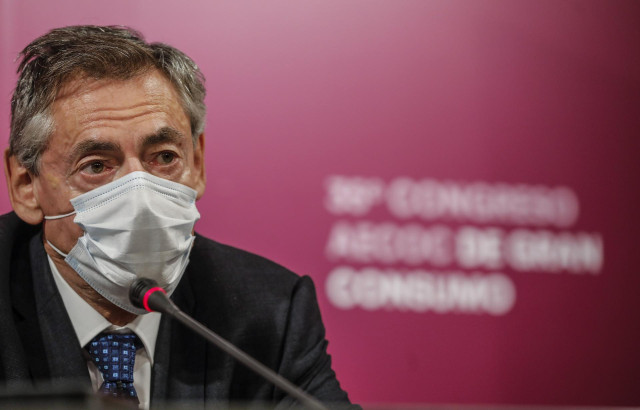 El director general de Consum, Juan Luis Durich, durante la inauguración de la 35º edición del Congreso de Gran Consumo organizado por la Asociación de Fabricantes y Distribuidores (AECOC), en Valencia, Comunidad Valenciana (España)