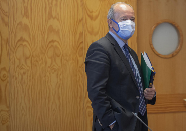 El ministro de Justicia, Juan Carlos Campo, tras la conferencia en la Universidad Pablo de Olavide de Sevilla (Andalucía, España), a 19 de octubre 2020