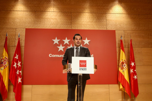 El vicepresidente, consejero de Deportes, Transparencia y portavoz de la Comunidad de Madrid, Ignacio Aguado. Archivo.