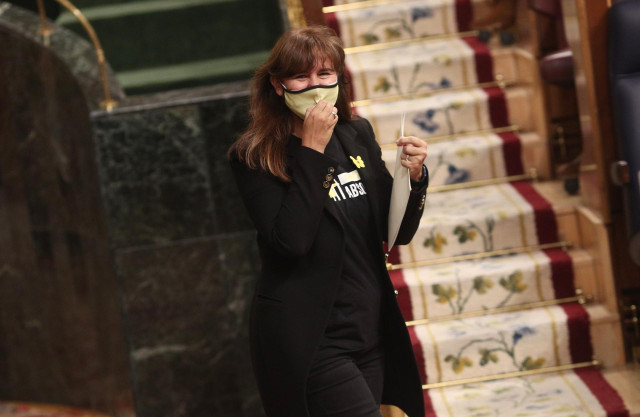 La portavoz de JxCat en el Congreso, Laura Borràs, durante una sesión plenaria