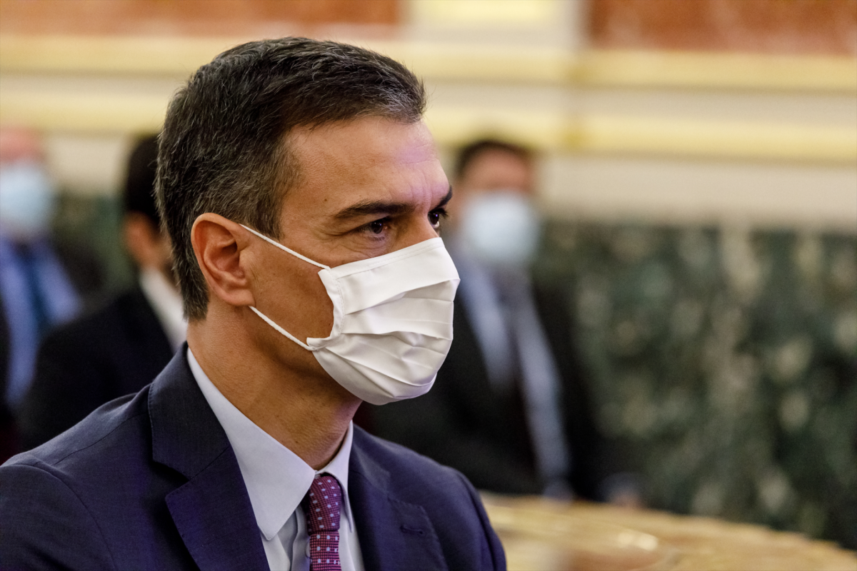 El presidente del Gobierno, Pedro Sánchez, durante el Homenaje a Manuel Azaña en conmemoración del 80º aniversario de su muerte celebrado en el Congreso de los Diputados, en Madrid (España), a 3 de noviembre de 2020.