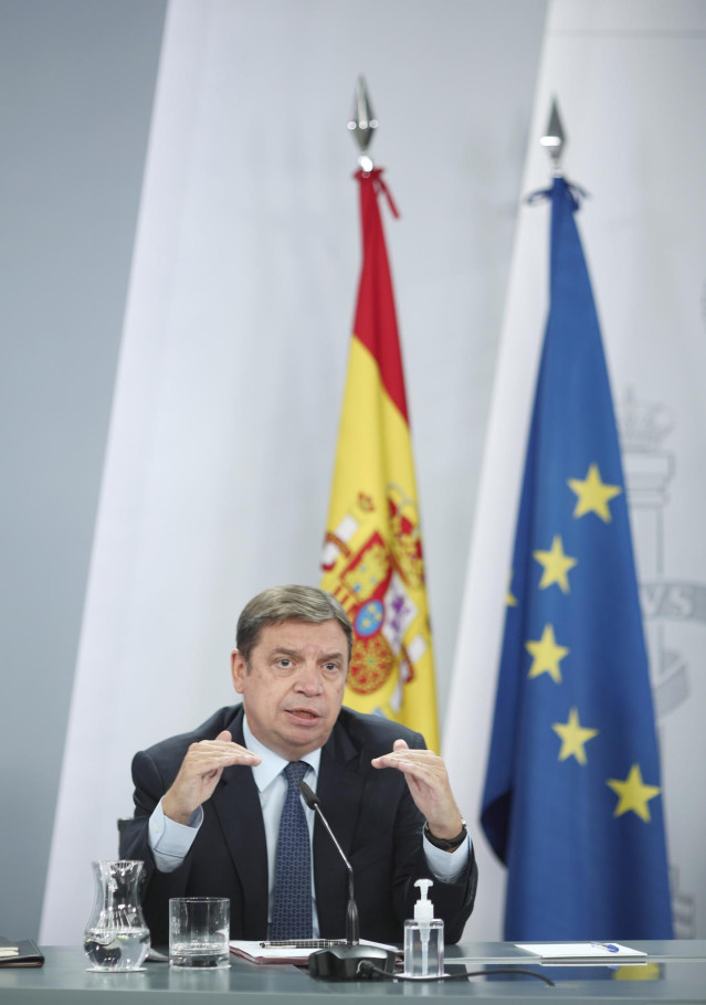 El ministro de Agricultura, Pesca y Alimentación, Luis Planas, comparece en rueda de prensa posterior al Consejo de Ministros en Moncloa