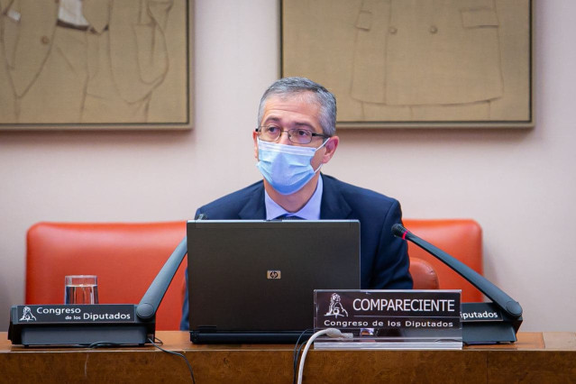 El gobernador del Banco de España, Pablo Hernández de Cos, comparece ante el Congreso en Comisión