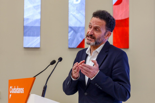 El portavoz adjunto de Ciudadanos en el Congreso, Edmundo Bal, en una rueda de prensa en la sede del partido.