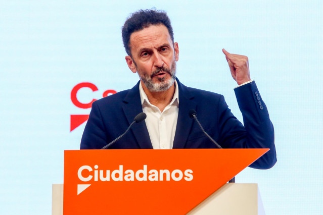 El portavoz adjunto de Ciudadanos en el Congreso de los Diputados, Edmundo Bal, en una rueda de prensa en la sede del partido.