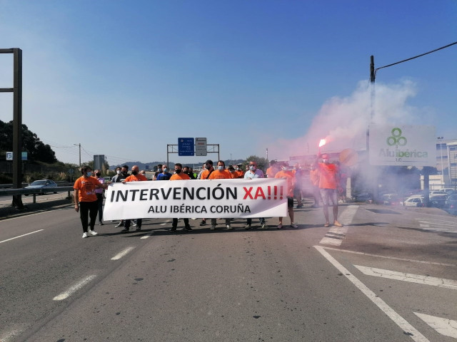 Movilización de trabajadores de Alu Ibérica