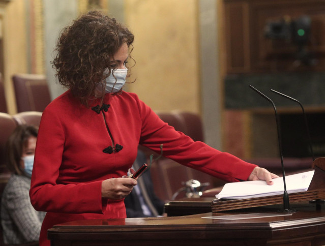 La ministra de Hacienda, María Jesús Montero, en el pleno de Presupuestos
