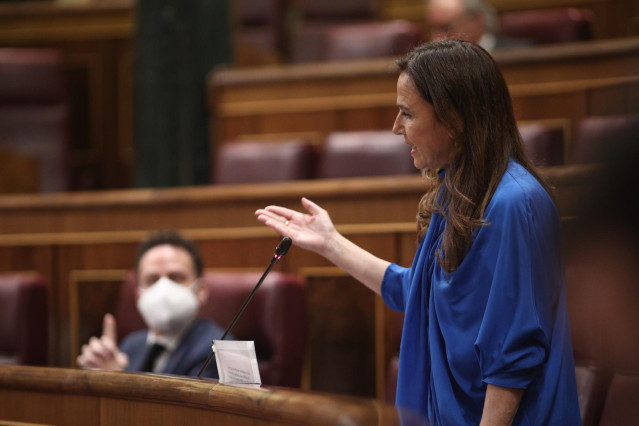 La diputada del Partido Popular Teresa Jiménez-Becerril interviene en el pleno del Congreso de los Diputados, Madrid (España), a 27 de mayo de 2020.