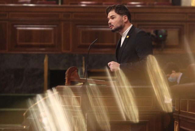 El portavoz de ERC en el Congreso, Gabriel Rufián, interviene en el Congreso de los Diputados