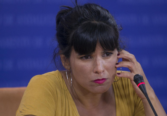 La presidenta del grupo parlamentario de Adelante Andalucía, Teresa Rodríguez, aborda asuntos de actualidad durante la rueda de prensa en el Parlamento de Andalucía. En Sevilla (Andalucía, España), a 24 de julio de 2020.