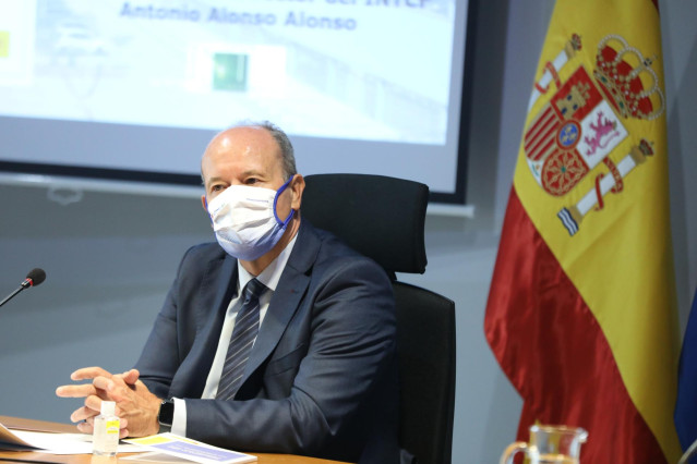 El ministro de Justicia, Juan Carlos Campo, durante el acto de presentación de la Guía para el Uso Forense del ADN. En Madrid, (España), a 4 de noviembre de 2020. Esta guía tiene como finalidad facilitar el conocimiento del uso forense del ADN a los profe