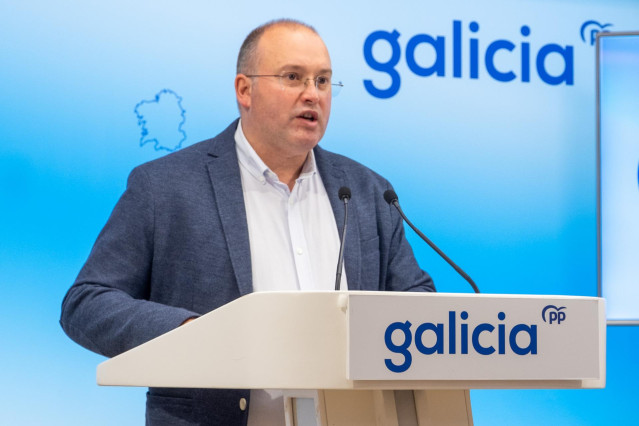 Miguel Tellado, secretario xeral del PPdeG, en rueda de prensa