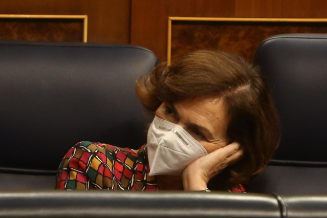 La vicepresidenta primera y ministra de la Presidencia, Relaciones con las Cortes y Memoria Democrática, Carmen Calvo.