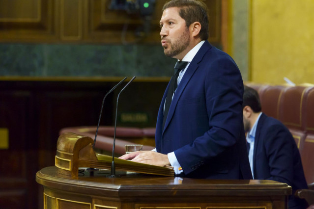 El ya exdiputado de Vox Carlos Hugo Fernández-Roca Suárez, en la tribuna del Congreso