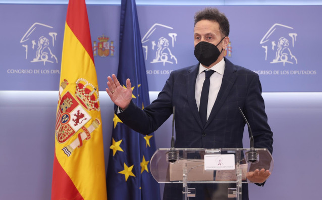 El portavoz adjunto de Ciudadanos en el Congreso de los Diputados, Edmundo Bal, en una rueda de prensa en la Cámara Baja.