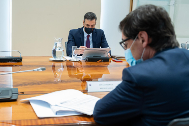 Pedro Sánchez y Salvadr Illa en una reunión del Comité de Seguimiento del Coronavirus
