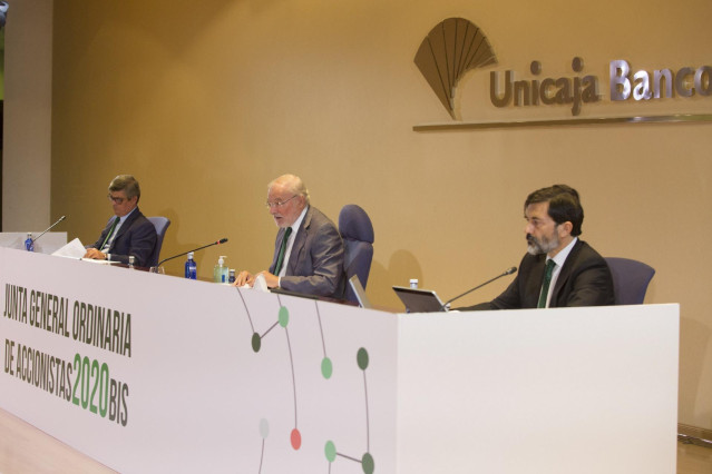 Imagen de la Junta General de Accionistas de Unicaja Banco, celebrada el 28 de octubre de forma virtual.