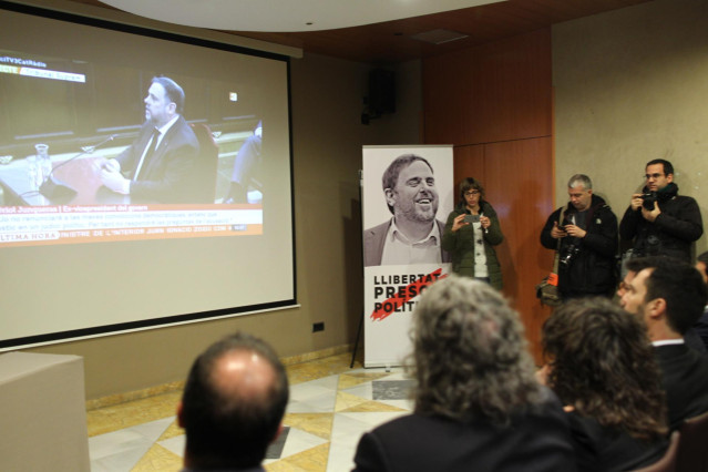 La cupula de ERC, respaldando a Oriol Junqueras