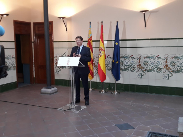 Ximo Puig durante una comparecencia