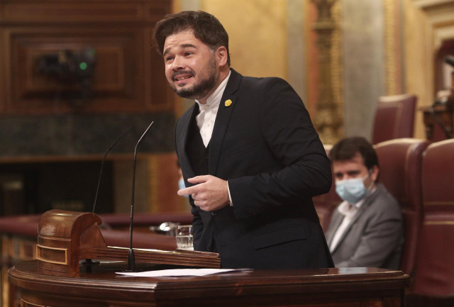 El portavoz de ERC en el Congreso, Gabriel Rufián, interviene en el Congreso de los Diputados