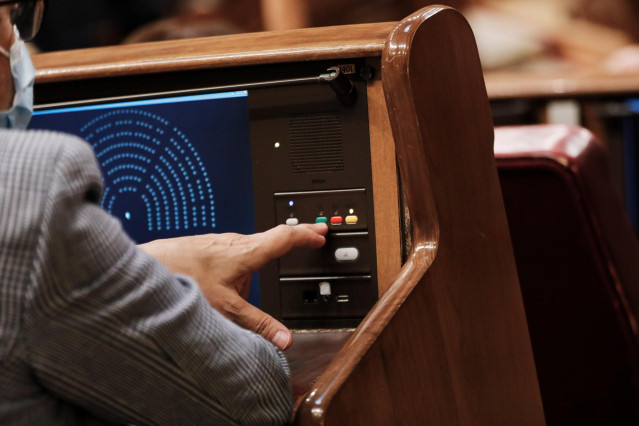 Momento de una votación en el Pleno del Congreso