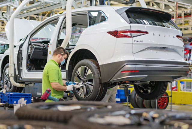Producción del Skoda Enyaq iV.