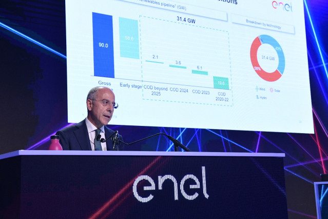 Francesco Starace, CEO de Enel, en la presentación del plan estratégico 2019