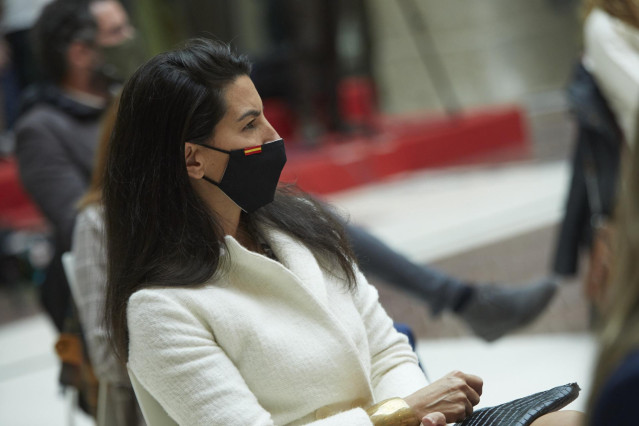 La portavoz de Vox en la Asamblea de Madrid, Rocío Monasterio, durante la entrega de los Reconocimientos de la Comunidad de Madrid contra la Violencia de Género, que celebran su tercera edición en el 25-N, Día Internacional de la Eliminación de la Violenc