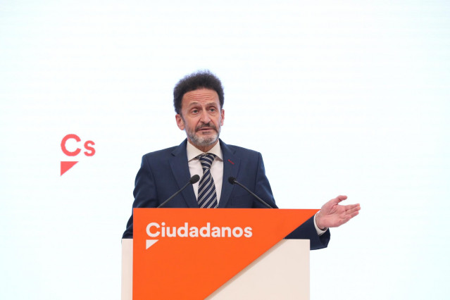 El portavoz de Ciudadanos en el Congreso de los Diputados, Edmundo Bal, en una rueda de prensa en la sede del partido.