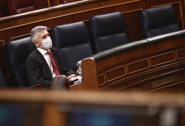 El ministro del Interior, Fernando Grande-Marlaska, durante el debate de Presupuestos en el Congreso