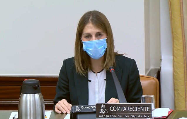 La candidata a presidir el FROB, Paula Conthe, comparece ante la comisión de asuntos económicos del Congreso de los Diputados.