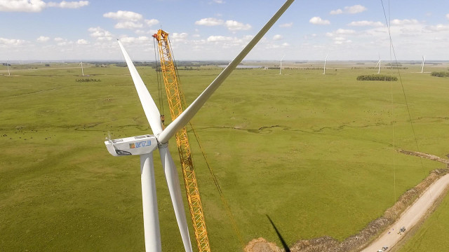 Turbinas de Nordex en un paque eólico de Uruguay
