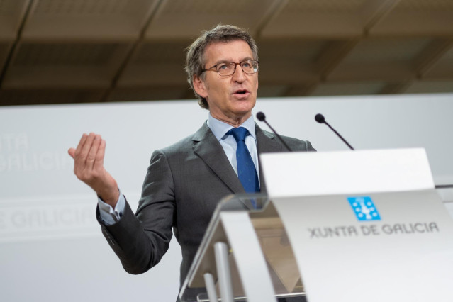 Feijóo, en la rueda de prensa posterior al Consello de la Xunta.