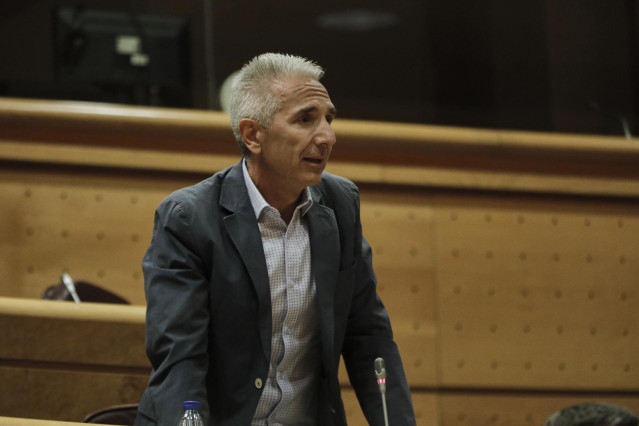El senador del Grupo Socialista Miguel Ángel Vázquez, durante su intervención en una sesión de control al Gobierno en el Senado, en Madrid (España) a 14 de julio de 2020.